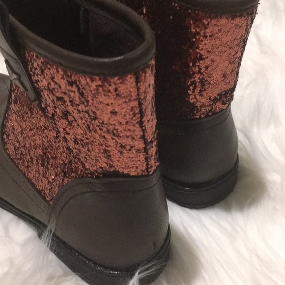 Jessica Carlyle Girls brown glitter boots - Picture 2 of 5